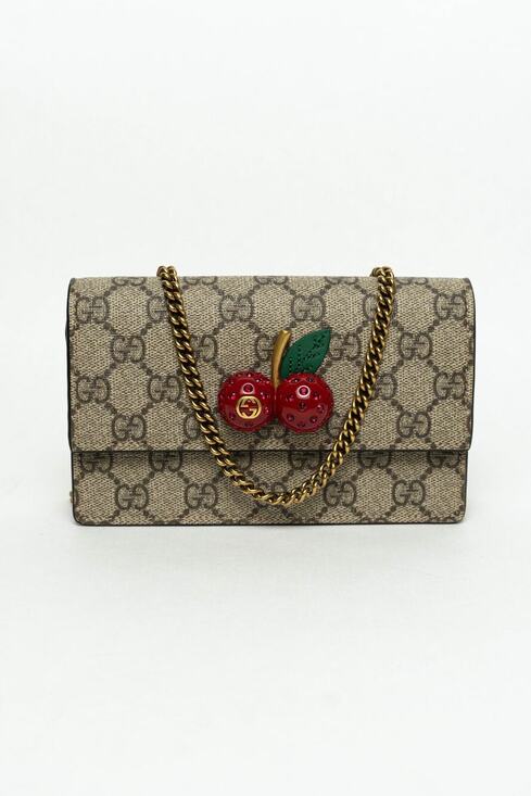 Gucci Handbags - Gucci GG Supreme Monogram Mini Cherry Chain Bag